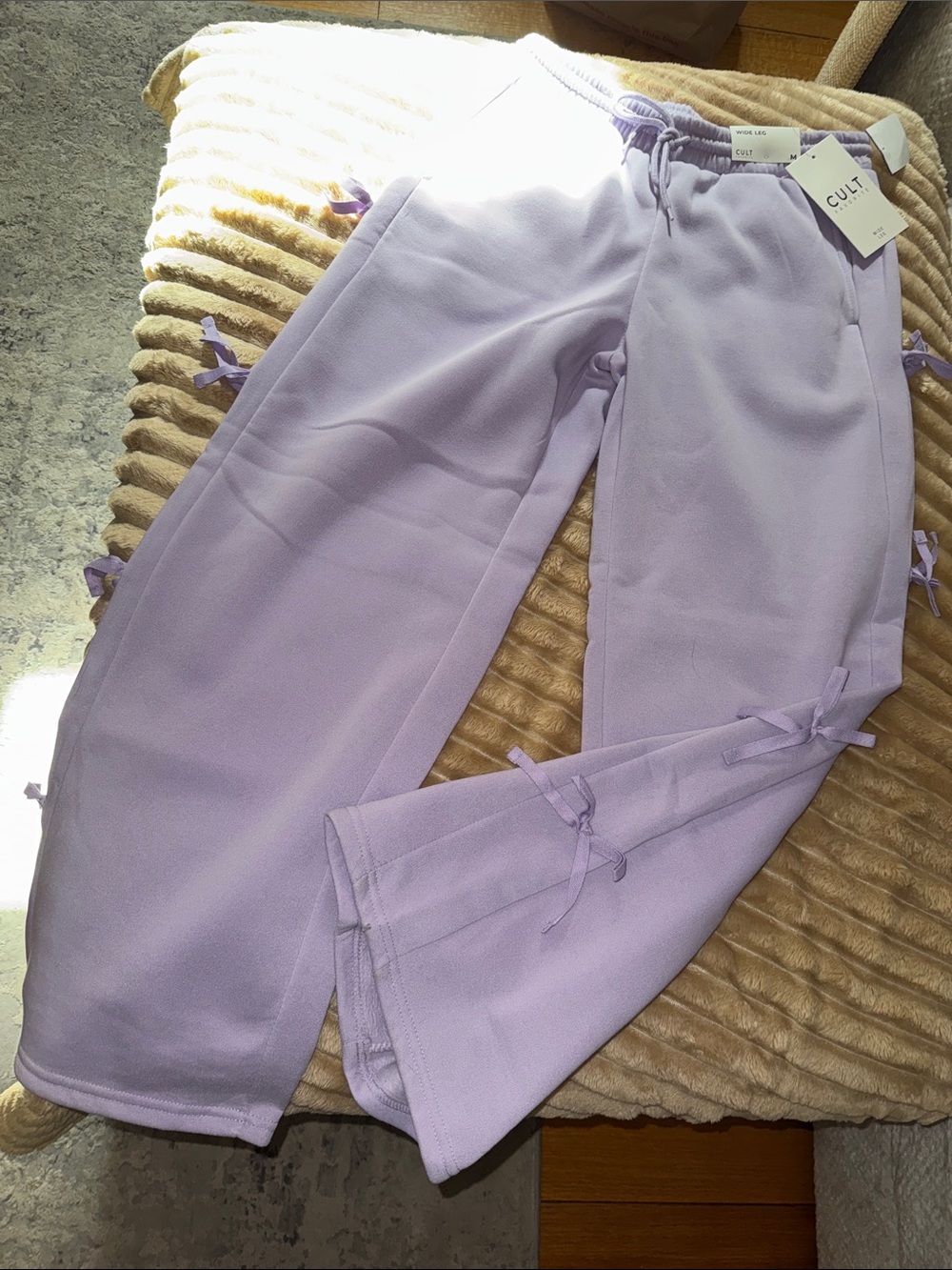 Cult Lilac Side Bow Sweatpants